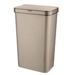 Tower T838005LCS Rectangular Sensor Bin with Fingerprint Proof Coated Exterior, Plastic, 50 L, Latte