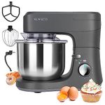 NEWSETS 7.4 QT Stand Mixer, Household Stand Mixer 600W Electric Mixers with Stainless Bowl Hook Whisk Beater and Splash Guard, Fast 6-Speed Tilt-Head Food Mixers for Baking Cakes Pastries effortlessly