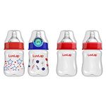 Luvlap Anti-Colic Wide Neck Natura Flo Baby Polypropylene Feeding Bottle, 150Ml (Pack of 2) Stars, Bpa Free & Anti-Colic Wide Neck Natura Flo Baby Feeding Bottle, 150Ml (Pack of 2)