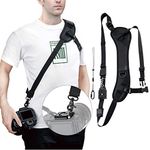 JJC Arac Swiss Style Camera Shoulder Strap Cross Body Strap with Safety Tether for Canon Nikon Sony Olympus Pentax DSLR Camera Camcorder