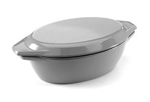Samuel Groves Enamelled Cast Iron Round Casserole Dish With Lid,Non stick Dutch Oven for Braising, Stews, Roasting, Bread Baking (4.6L Oval)