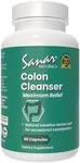 Sanar Naturals Colon Cleanser Max Relief - Senna Leaf Laxative - Supports Detox Cleanse and Gut Health, Digestive Support Supplement for Women & Men, 60 Capsules