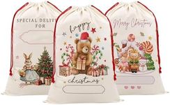 DOI-LANEE 3 Pack Christmas Gifts Bag, Merry Christmas Sacks, Personalized Christmas Gifts for Women Men, Xmas Presents for Children, Gifts for Woofmas Christmas Eve New Year Party