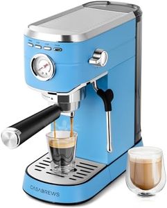 CASABREWS Espresso Machine 20 Bar, Stainless Steel Espresso Maker with Milk Frother Steam Wand, Professional Coffee Machine with 34oz Removable Water Tank, Baby Blue