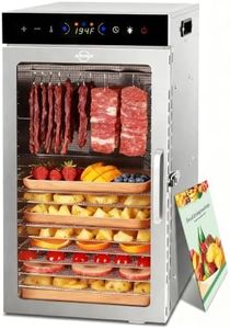 AYOVOCH Food Dehydrator Machine 18Tray, 800W Dual Fan Fast Drying, 24H Timer, 86-194℉ Control, Noise Below 45dB, LED Panel, Stainless Steel Dehydrators for Food and Jerky Herb Meat Fruit, Rectangular