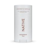 Native Deodorant Womens & Men – Alcohol & Aluminium Free - Coconut & Vanilla Scent - Naturally Derived with Shea Butter, Coconut Oil & Baking Soda - 72 Hour Odor Control (75g)