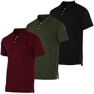 3 Pack: Men's Big & Tall King Size Jersey Cotton Quick Dry Fit Polo Shirt Mens Tshirts Button Tee Short Sleeve Golf Active Wear Athletic Performance Tech Sports Casual T Shirts- Set 4, 3X