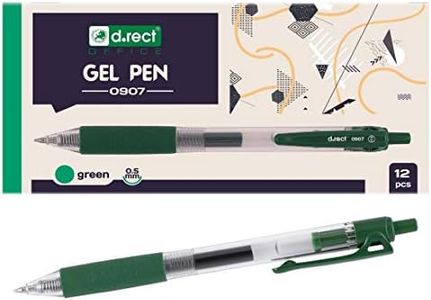 D.RECT 0907 12 unidades | bolígrafos de gel de tinta | bolígrafos de gel punta fina | agarre de goma verde
