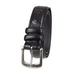 Columbia Men's Classic Logo Double Belt Loop-Casual Dress Single Prong Buckle for Jeans Khakis, Black, Large