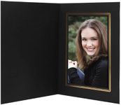 5x7 Black/Gold Cardboard Photo Folder - 100 Pack