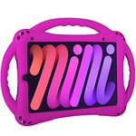 TopEsct Kids iPad Mini 6th Generation Case, Heavy Duty Shockproof with Three Handle Stand, Protective and Childproof, Purple