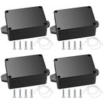 4 Pcs Junction Boxes IP65 Waterproof, ABS Plastic Project Boxes, Junction Electronics Electrical Project Boxes Enclosure Cases with Fixed Ear, for Electronics Instrument, Black/84x59x35 mm