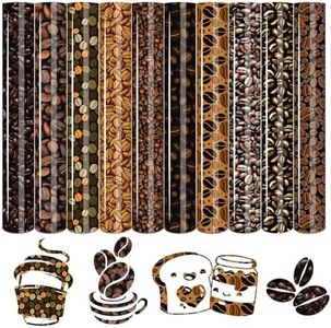 Tintnut Brown Heat Transfer Vinyl Bundle - 10 Sheets 10x12 Inch Coffee Bean Iron on Vinyl Patterned HTV DIY T-Shirt Hats Clothing for Cricut or Cameo