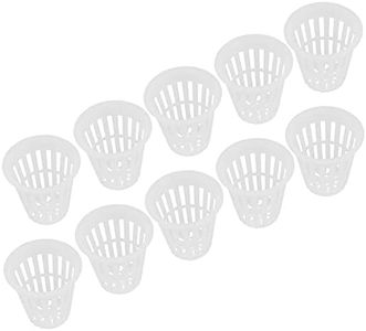 Joyzan Net Cup Pots, Hydroponic Plastic Slotted Mesh Cups Plant Nursery Netted Bucket Basket Round Wide Lip Pot Garden Indoor Outdoor Growing Vegetable Gardening Orchids Aquaponics Orchid kratky 10pcs