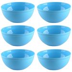 Kuber Industries Pack of 6 Bowls | Bowls for Serving Food | Plastic Bowls for Kitchen | Microwave Safe Bowls | Mixing Bowl | 1500 ML | Sky Blue