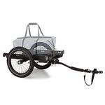 Klarfit Bike Trailer Cargo, Bicycle Trailer Transport Box w/ 2 Wheels, Steel Cargo Bike Trailer Attachment Kit w/Hitch & Bracket, Waterproof Bike Trolley Buggy Trailer for Storage Tow & Camping Crate