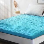 Di Belleza Luxury 7cm Deep Memory Foam Mattress Topper With 10 Zones Pressure Relief - Cooling Gel Infusion & Removable Zip Washable Cover included - Back Pain Orthopaedic Enhancer (King)