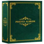 Lanpn Photo Album 6x4 Slip in, Traditional Classic 600 Pockets Photo Albums Holds Landscape and Portrait 10x15cm Picture Green