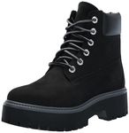 Timberland Women's Stone Street 6 Inch Lace Up Waterproof Boot, Jet Black-new 2024, 5.5