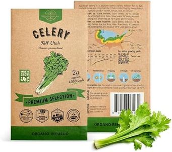 Tall Utah Celery Seeds Pack 2 G - Over 4,050 Non-GMO Heirloom Celery Seeds for Planting Vegetables in Individual Seed Packet, Vegetable Seeds for Planting Home Garden Indoor & Outdoor Gardening