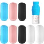 8Pcs Elastic Sleeves Toiletry covers for Leak Proofing, Silicone Locks Proof Travel Toiletries shampoo Bottles Container in Luggage, Reusable Travel gadgets Accessories for women necessities,Colorful