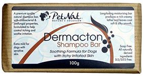 Petnat Dermacton Dog Shampoo for ITCHY Irritated Skin | Natural Relief From Itching, Antibacterial and Antifungal, Long Lasting Bar Format, Great for Sensitive & Dry Skin, Professionally Recommended