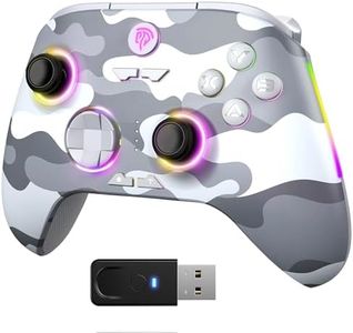 EasySMX X15 Wireless Controller per PC con 7 luci RGB, Controller PC Bluetooth con Joystick Hall, Trigger Hall, Pulsanti programmabili - Compatibile con PC/Switch/Telefono/Tablet - Grigio