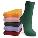 Hocerlu 5 Pairs Womens Thermal Socks, Thick Warm Ladies Wool Socks for Cold Winter, Cozy Soft Boot Socks, UK Size 4-8