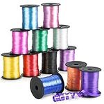 Kicko Curling Ribbon - 12 Pack of Ribbons for Crafts - Assorted Colors of Curling Ribbon for Gift Wrapping - Versatile Ribbon for Balloons, Hair, Arts, Decorations and More