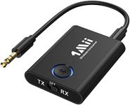 1Mii Bluetooth 5.0 Transmitter Receiver, 2-in-1 Wireless Aux Adapter 3.5mm Jack, AptX Low Latency Dual Link, Bluetooth Transmitter for TV/PC, Bluetooth Receiver for Speaker/Home Stereo/Car