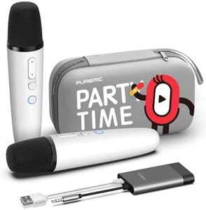 Tesla Karaoke Microphone for Tesla with Portable Case, Car Karaoke Microphone with USB A Receiver for Tesla Model Y/3/S/X, Wireless Singing Mic with 3.5mm Jack for Cars, Speakers (2 Mics+1 Case)