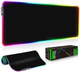 Galdas Gaming Mouse Pad XXL XL Large Long Extended Big Mousepad Non-Slip Rubber Keyboard Mouse Pad with Stitched Edges for Laptop Home Office (31.5x11.8x0.08 Inch) … (RGB Black)