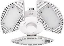 LUXRITE LED Garage Lights - 80W, 8000 Lumens, 3 Panel Bright White, Adjustable, Damp Rated, ETL Listed