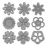 Spring Flowers Cutting Dies for Card Making, Floral Flowers Die Cuts Symmetry Pattern Floral Snowflake Dies Stencil Embossing Template for Crafting Scrapbooking DIY Photo Album