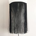 Premdas lace 20 inch Long Fringe Trim Tassel Fringe Trimming Latin Dress Stage Clothes Accessories Ribbon Dress Bag Jacket Prom 9meter (Black)