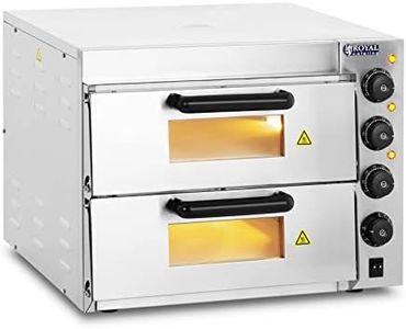 Royal Catering - RCPO-3000-2PS-1 - Horno para Pizza - 2 compartimientos - Arcilla refractaria 40x40x1,5cm