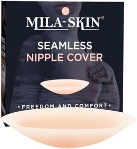 MILA SKIN – Cakes Body Nippleless Cover - Sticky Adhesive Silicone Pasties – Invisible Body Cakes – Breast Petals Reusable, Sky (Light to Medium Light), LARGE: 4" FITS D+ CUPS