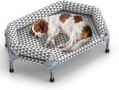 Orthopedic Dog Bed for Medium Dogs - Removable Bolsters & Cleanable Cover,Elevated Outdoor Dog Bed,Easy to Assemble,Up to 100lbs,Medium