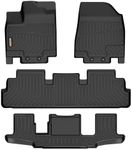 Binmotor-All Weather Floor Mats for Nissan Pathfinder 2022-2024, 7 Passenger, 3 Rows, Heavy Duty Car Floor Liners for Pathfinder 7 Seat, 2024 Pathfinder Floor Mat, Pathfinder Accessories Mat