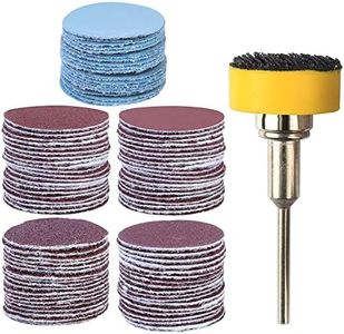 Yakamoz 100Pcs 1 Inch Sanding Discs Pad Kit Hook and Loop Sand Paper Assortment Pack with 1/8 Inch Shank Backing Pads Plate Holder for Dremel Rotary Tool