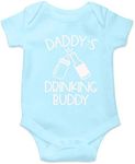 Witty Fashions Daddy Drinking Buddy - Funny Cute Novelty Infant Creeper, One-Piece Baby Bodysuit (Light Blue, 3 Months)