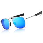 SUNGAIT Men's Military Style Polarized Pilot Aviator Sunglasses - Bayonet Temples SGT285YBL IN