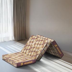 Sleepwell Foam Tarang 4 Inches | Single Size Bed Mattress | Optimal Support | Medium Firm | VPF Technology | Tri Foldable Mattress | Eco-Friendly | Compact & Portable | Comfortable Sleep | 72x36x4