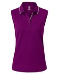 MoFiz Women's Golf Sleeveless Polo Shirts Sports Tennis Tank Tops Quick Dry Athletic T-Shirts Purple Size M