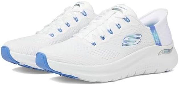 Skechers Women's Hands Free Slip-Ins: Arch Fit 2.0 - Easy Chic Sneaker, White/Blue, US 8.5