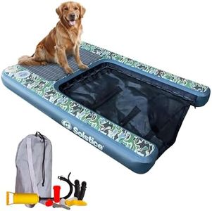 Solstice Inflatable Pup Plank XL Sport (Camo,110 Pound Capacity) Pet Ramp Series for Recreation and Sporting Tie-Downs for Non-Slip,Claw Friendly Military-Grade Materials,Green/Grey,33250