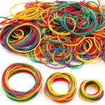 600pcs Elastic Bands Heavy Duty Coloured Rubber Bands Natural Strong Elastic Bands Thick 200g Rubber Band Stretchable Rubber Bands Assorted Sizes 25mm 38mm 50mm for Home School Office Money Bands