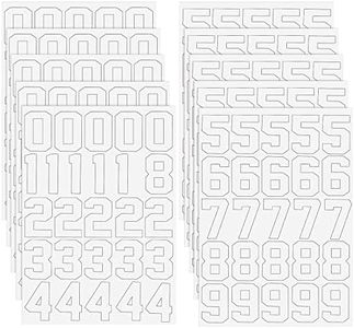 204 Pieces Sports Helmet Numbers Sticker, Hockey Helmet Stickers 1.25 Inch Vinyl Helmet Numbers Decals Self Adhesive Hockey Helmet Stickers for Baseball Hockey Football Lacrosse Batting