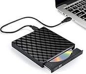 JJN External CD DVD Drive, USB 3.0 Slim Portable CD Reader CD/DVD-RW Burner Low Noise High Speed Data Transfer Super drive for Laptop, Desktop, Mac, IOS, Windows 10/8/7 / XP/Linux