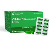 Carbamide Forte 400 mg Vitamin E Capsules for Face and Hair | 100% Natural Vitamin E Supplement with Vitamin E Oil | Paraben Free - 120 Capsules